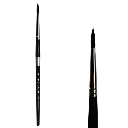 Trekell Onyx Synthetic Squirrel Short Handle Artist Brush - Size #4 Round