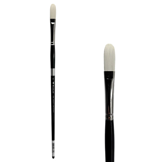 Trekell Opal Synthetic Hog Bristle Long Handle Artist Brush - Size #6 Long Filbert