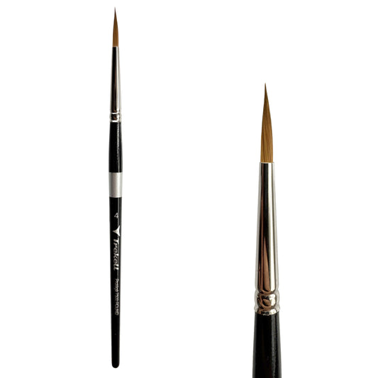 Trekell Protégé Synthetic Kolinsky Short Handle Artist Brush - Size #4 Round