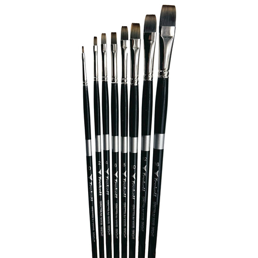 Trekell Spectrum Long Handle Artist Brush - Complete Brush Set - Bright