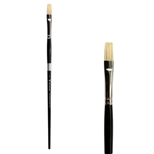 Trekell Hog Bristle Long Handle Artist Brush - Size #4 Flat