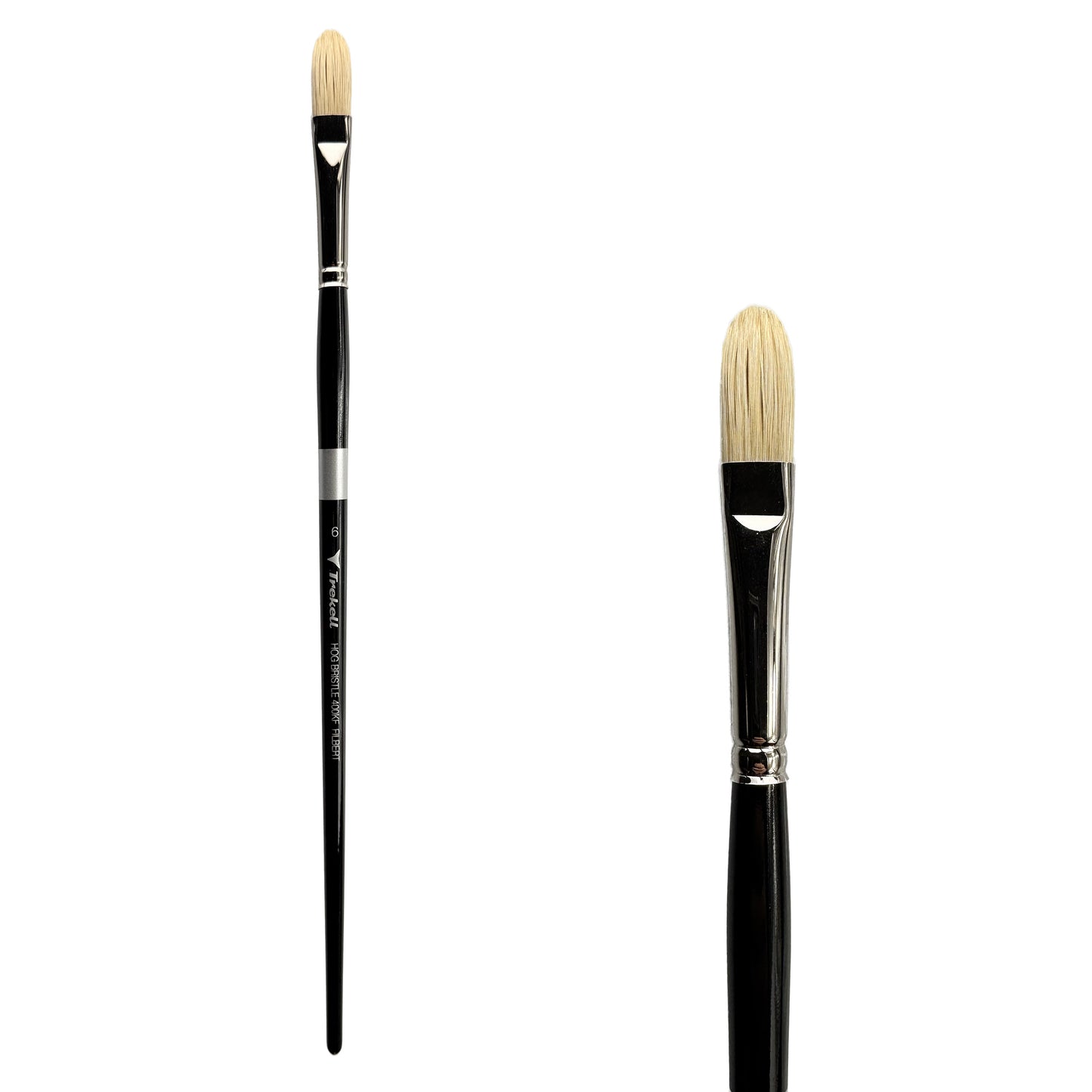 Trekell Hog Bristle Long Handle Artist Brush - Size #6 Filbert