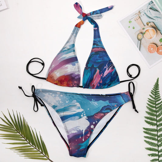 Elegant Plus Size Bikini Swimsuit with Adjustable Straps for Beach Lovers