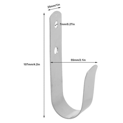 J Hook Bracket Rustproof Rugged Stainless Steel Smooth Versatile J Hook Hangers for Boats Yachts Rvs