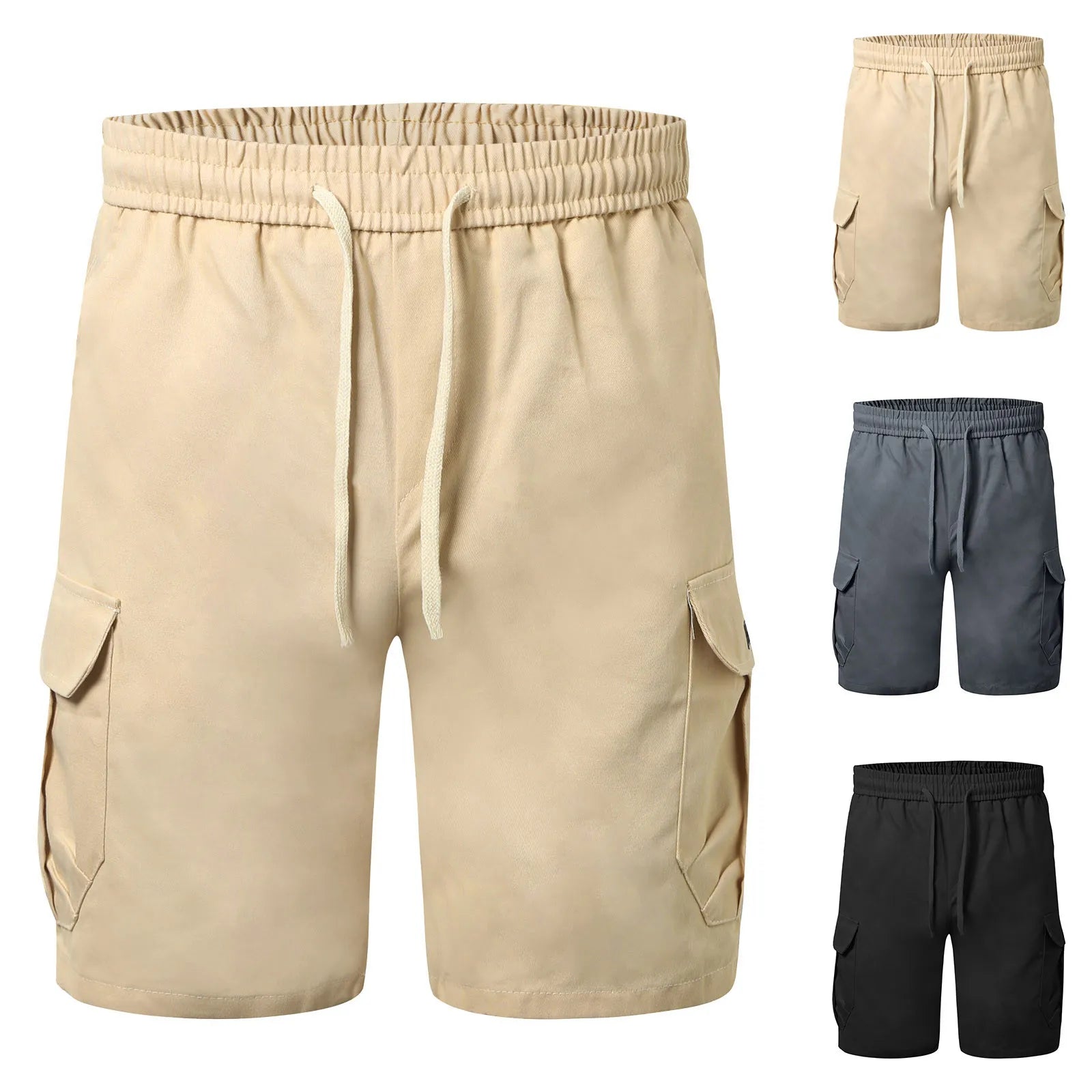 2024 Summer Cargo Short Men Fashion Casual Shorts Mens Cargo Pocket Pants Cotton Male Tactical Shorts No Belt plus Size