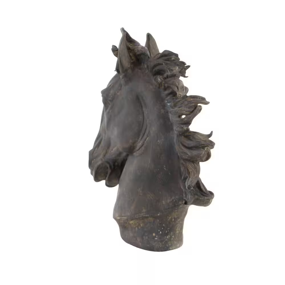 7 In. X 25 In. Brown Polystone Horse Sculpture