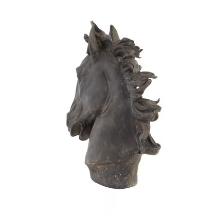 7 In. X 25 In. Brown Polystone Horse Sculpture