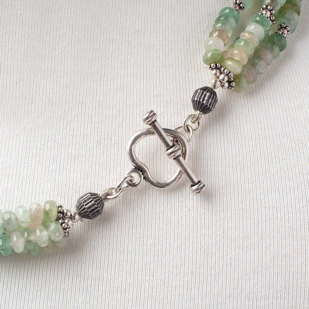 Afghani Tourmaline Antiqued Silver Necklace and Earring Set