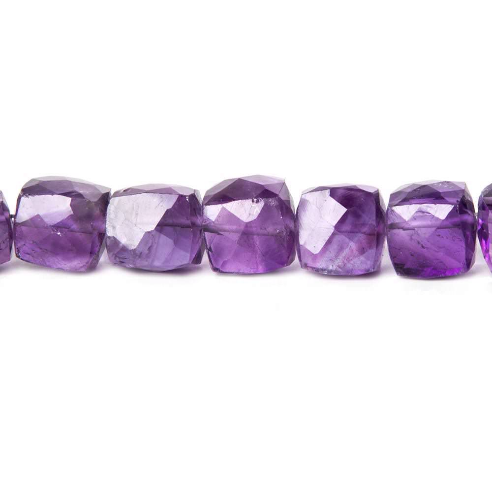 8-10mm African Amethyst Faceted Cube Beads 8 inch 23 pieces