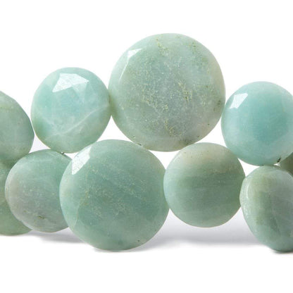 Amazonite Beads Top Drill Faceted Coin