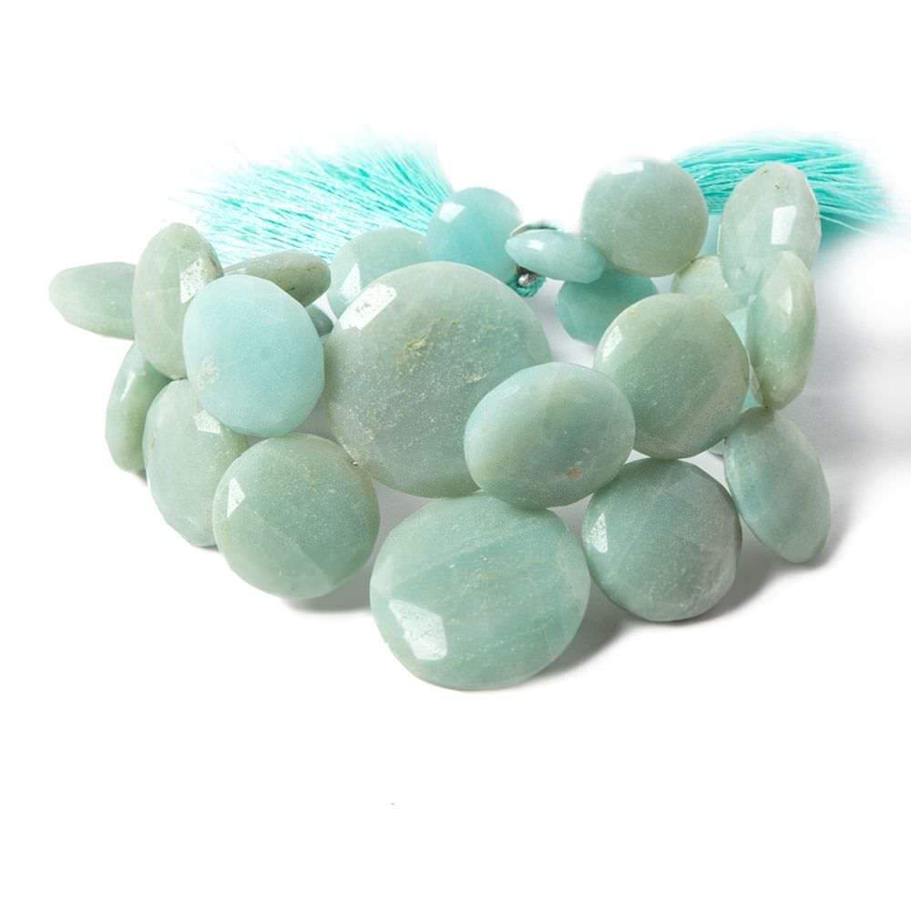 Amazonite Beads Top Drill Faceted Coin