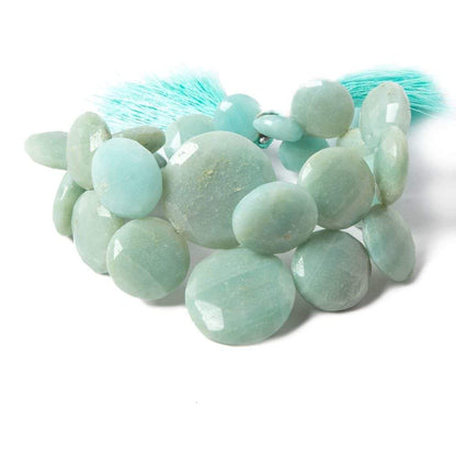 Amazonite Beads Top Drill Faceted Coin