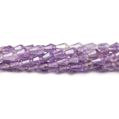 3-5mm Amethyst  Straight Drilled Faceted Tear Drops 13 inch 70 beads