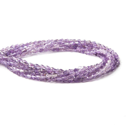 3-5mm Amethyst  Straight Drilled Faceted Tear Drops 13 inch 70 beads
