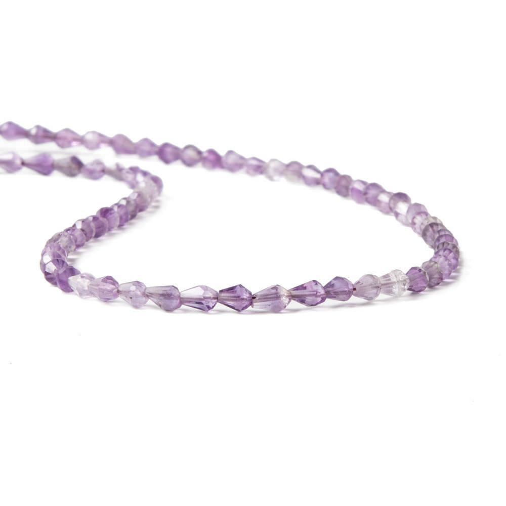 3-5mm Amethyst  Straight Drilled Faceted Tear Drops 13 inch 70 beads