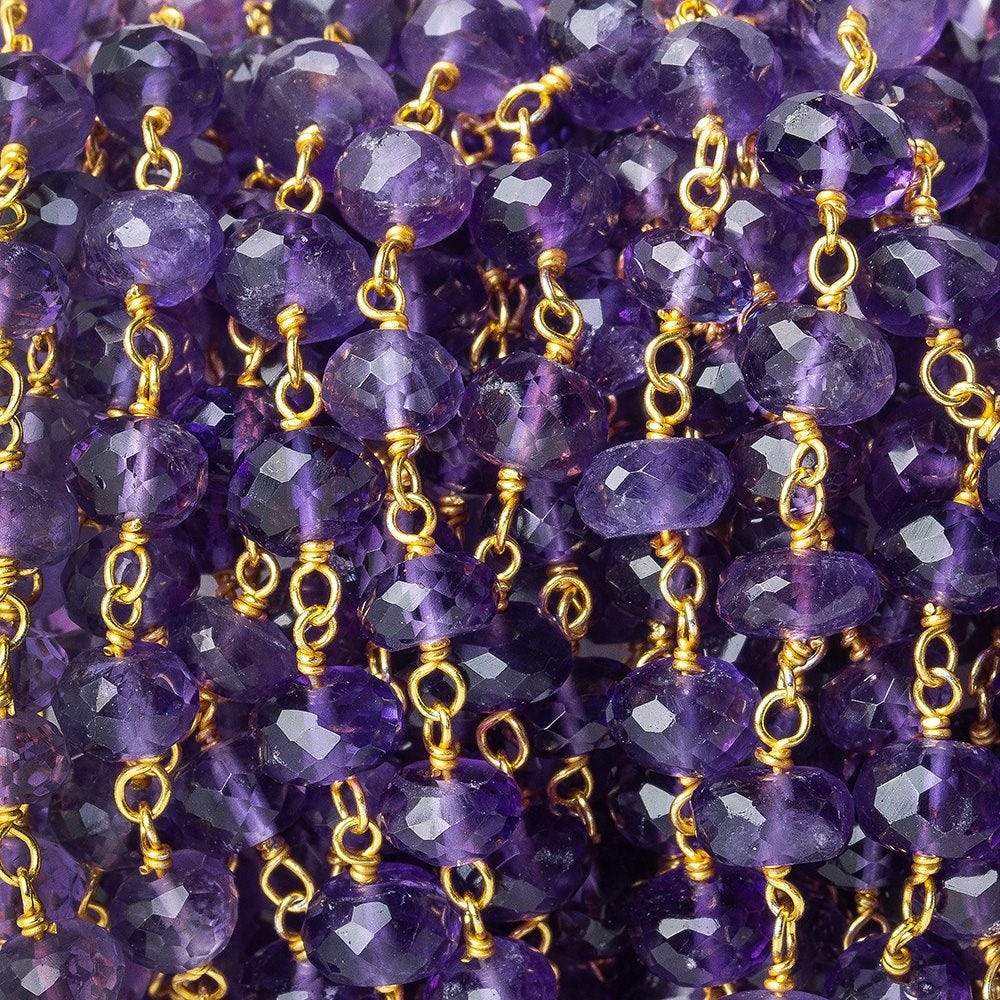 Amethyst Faceted Rondelle Vermeil Chain by the foot