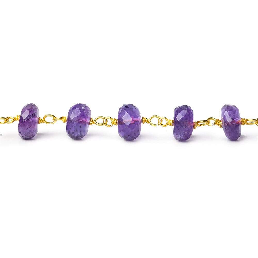 Amethyst Faceted Rondelle Vermeil Chain by the foot