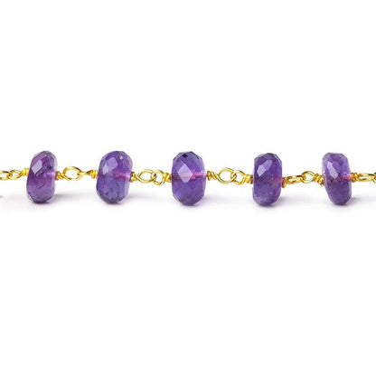 Amethyst Faceted Rondelle Vermeil Chain by the foot