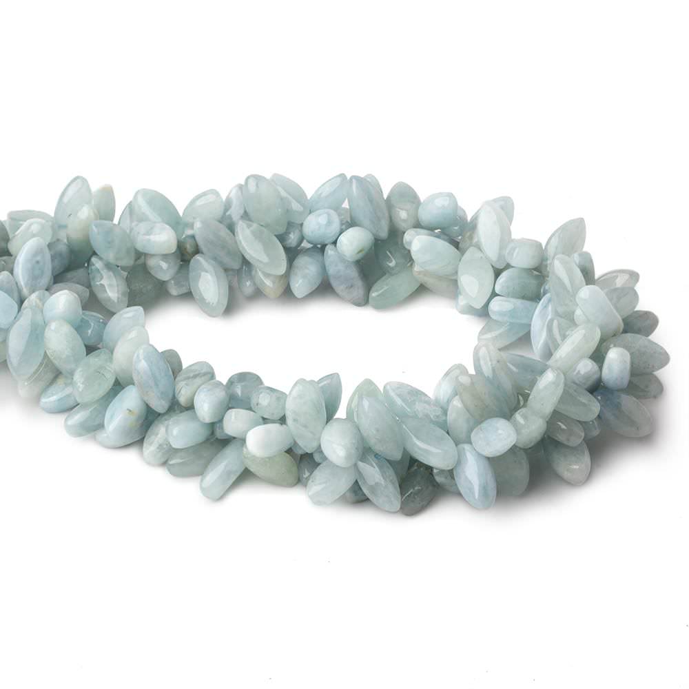 Aquamarine top drilled plain marquise beads 16 inch 86 pieces A