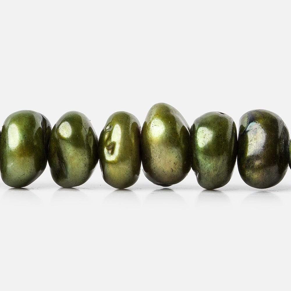 Asparagus Green Center Drill Keshi Freshwater Pearl
