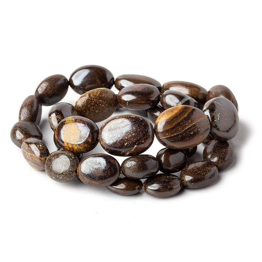 Australian Boulder Opal plain nuggets 18 inch 35 beads 9x7x5-17x14x7mm A