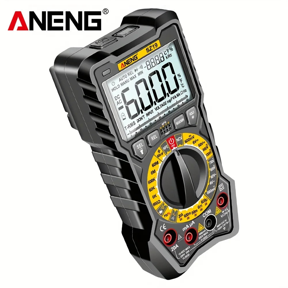SZ19 6000 Counts Digital Multimeter True RMS AC/DC Voltage Current Meter Ohm Hz Capacitance NCV Detector Analog Tester