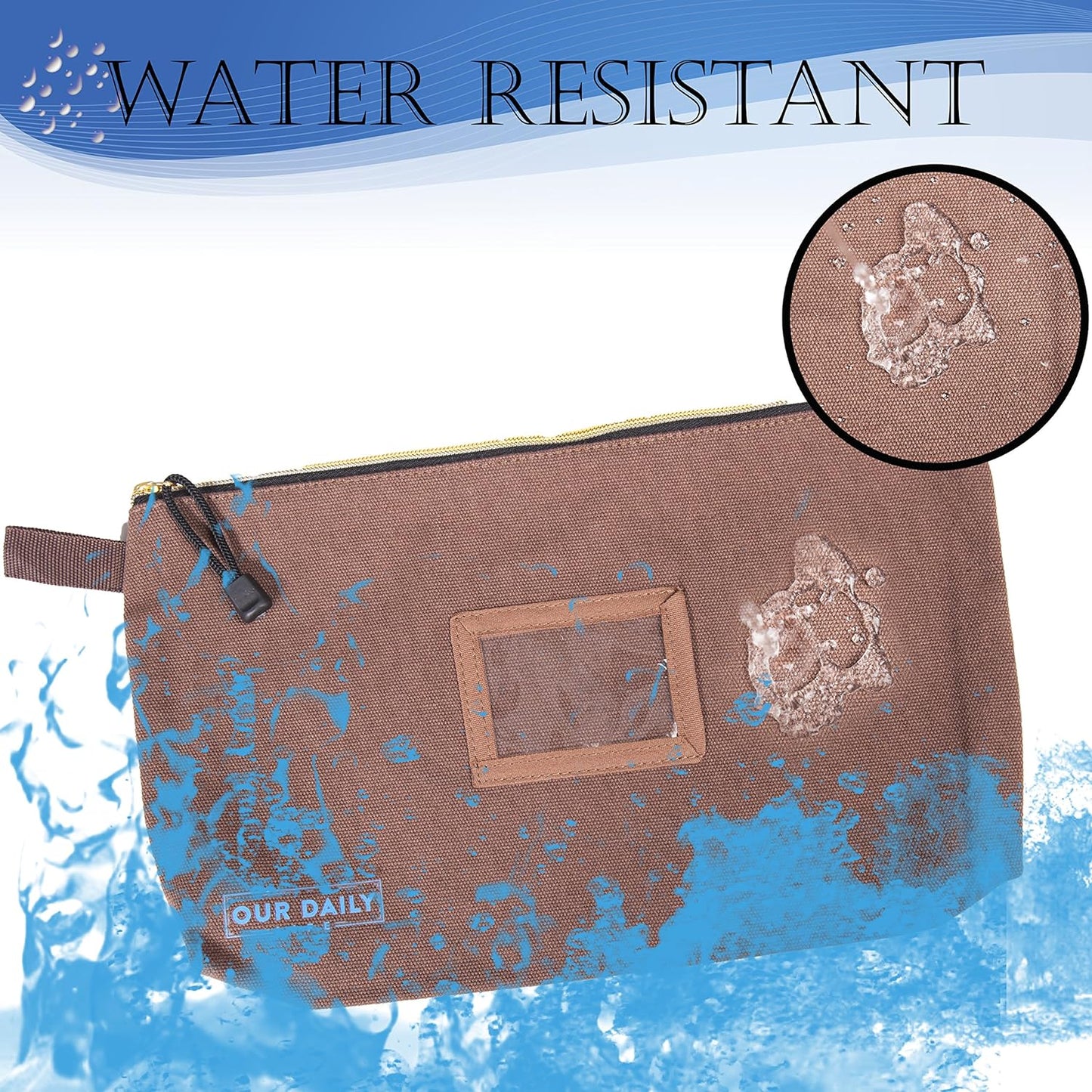 Canvas Zipper Tool Bags - 16Oz Heavy Duty Utility Canvas Tool Pouch with Zipper - Water Resistant 13.7"X8.5" Spacious Storage - 4 Pack Canvas Tool Bag Organizer Set - Tools, Cosmetics, Art and More.