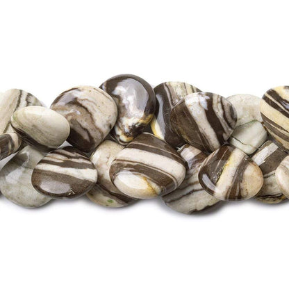 14-19mm Banded Jasper Plain Heart Beads 8 inch 30 pieces