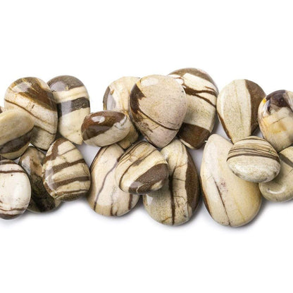 15x13-25x15mm Banded Jasper Plain Pear Beads 8 inch 48 pieces