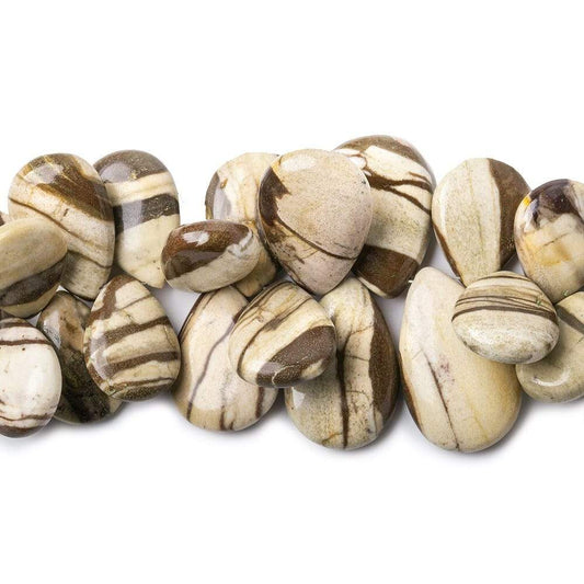 15x13-25x15mm Banded Jasper Plain Pear Beads 8 inch 48 pieces