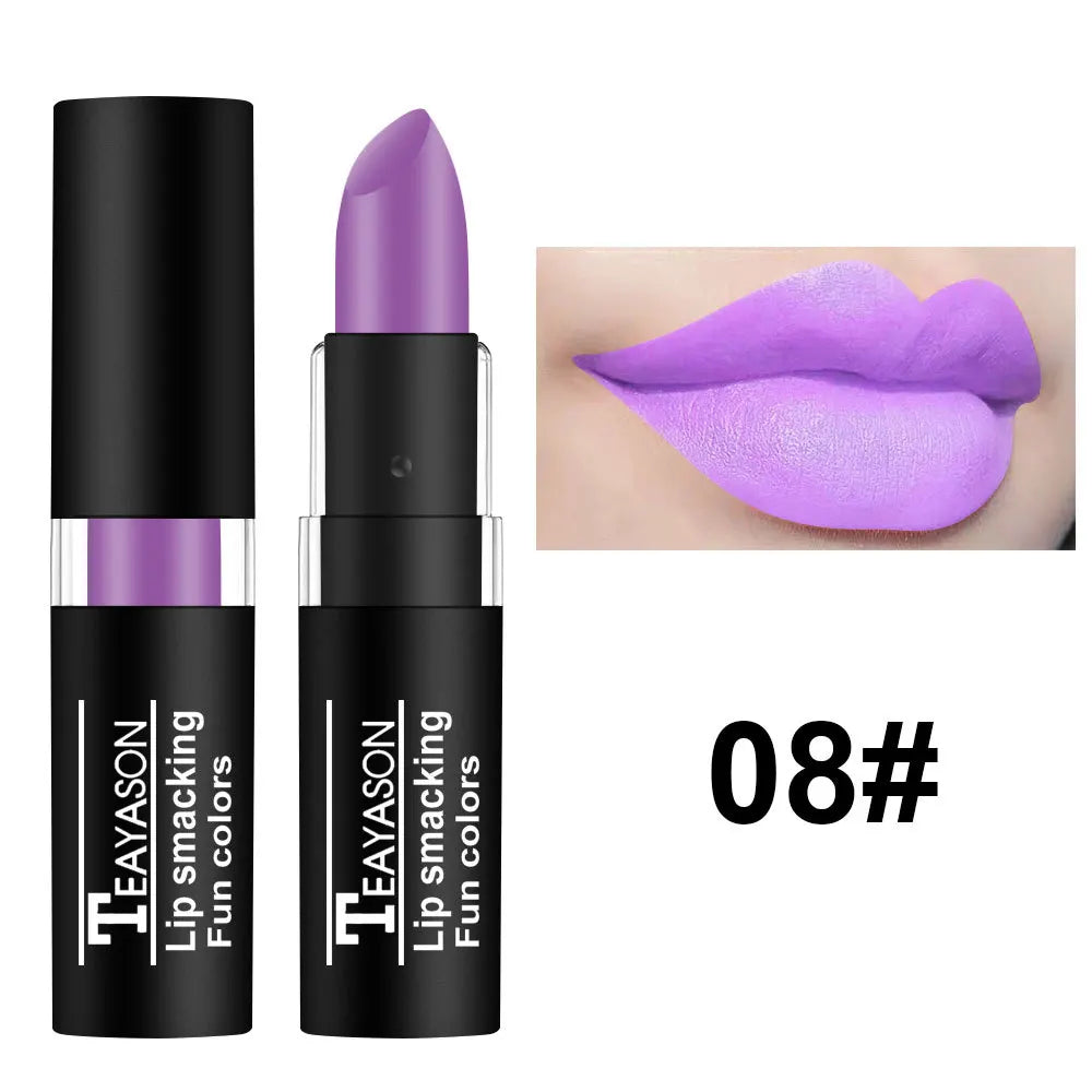 Matte Nude Lipsticks 12 Colors Waterproof Long Lasting Non-Stick Cup Lip Glaze Sexy Vampire Red Black Lipstick Pigment Cosmetics
