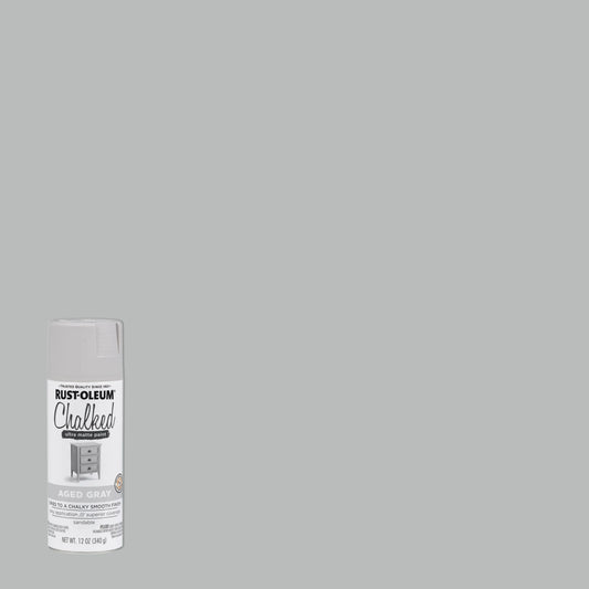Aged Gray ,  Ultra Matte Chalked Spray Paint- 302592, 12 Oz, 6 Pack