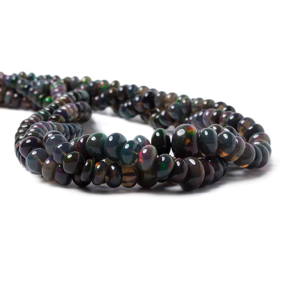 3-7mm Blue Ethiopian Opal Plain Rondelle Beads 16 inch 138 pieces