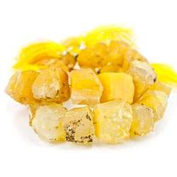 Buttercup Yellow Agate Beads Hammer Faceted Cube, Set of 2