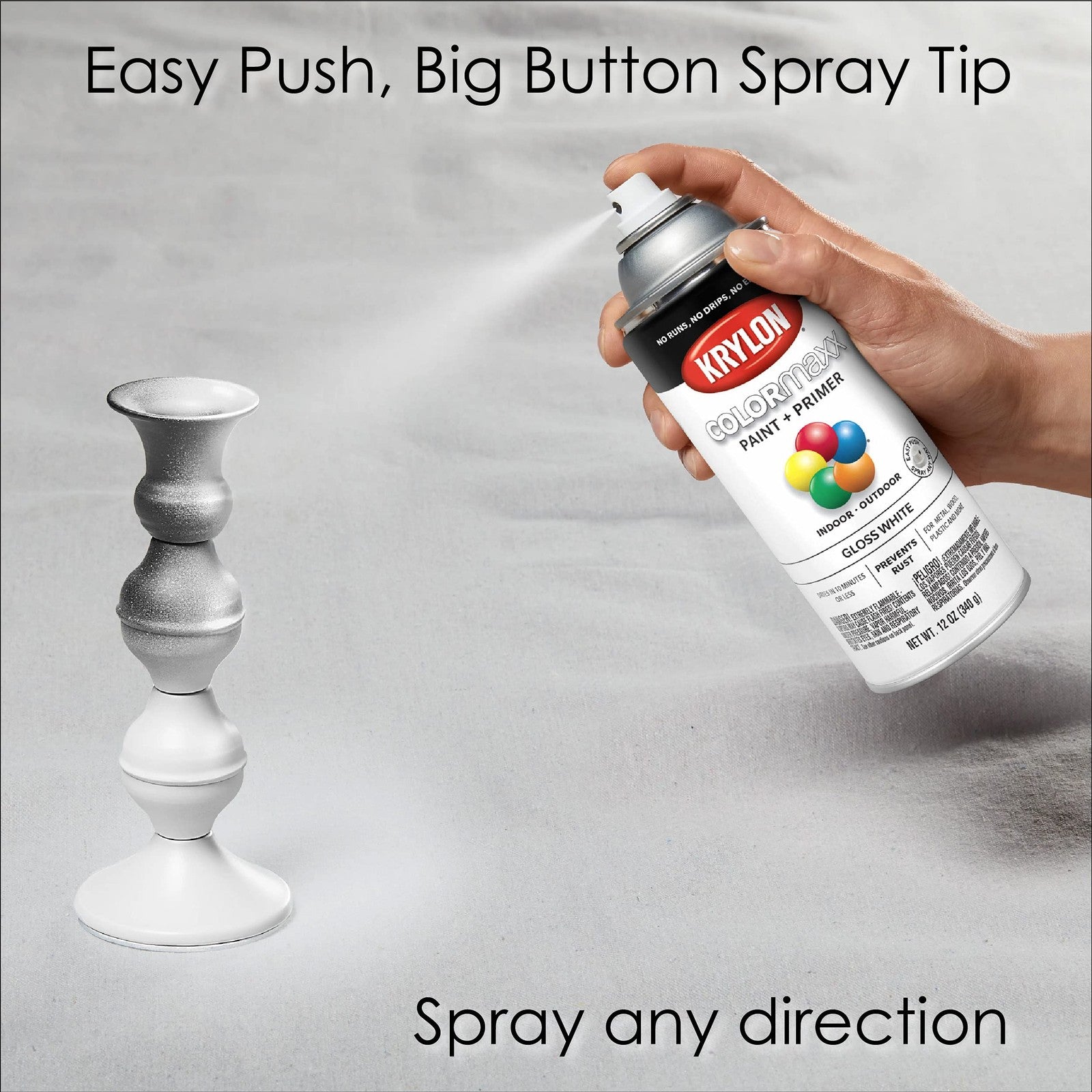 Krylon K05545007 Colormaxx Spray Paint and Primer for Indoor/Outdoor Use, Gloss