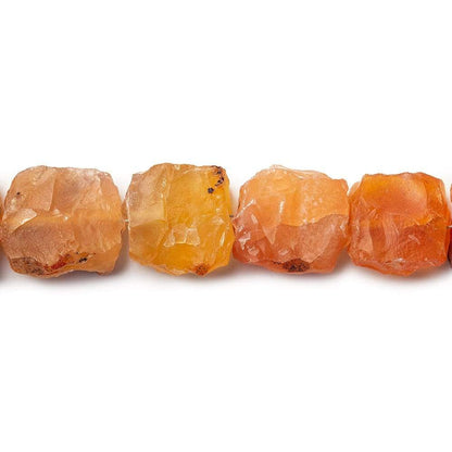 Cantalope Agate Beads Hammer Faceted Square