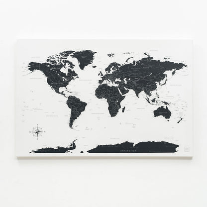 World Map on Canvas - Onyx