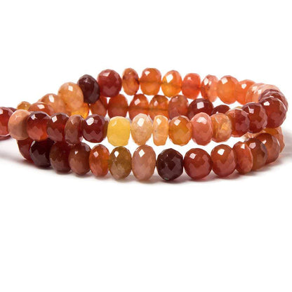 Carnelian Faceted Rondelles Beads, 15.75 inch, 6-8mm diameter, 78 pieces