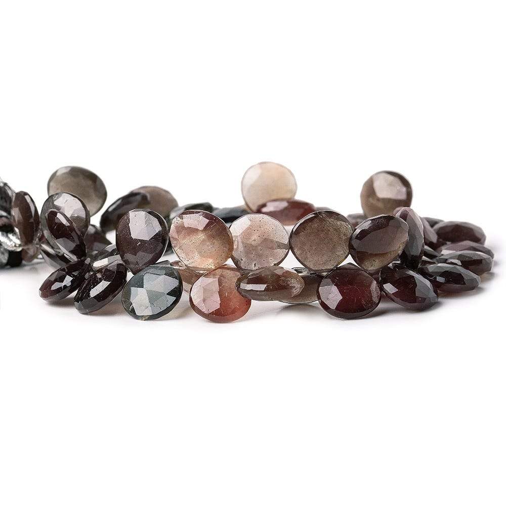 Cat's Eye Scapolite Faceted Heart Briolette Beads, 8 inch, 11x11x5-12x12x5mm, 48 pieces