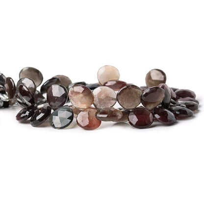 Cat's Eye Scapolite Faceted Heart Briolette Beads, 8 inch, 11x11x5-12x12x5mm, 48 pieces