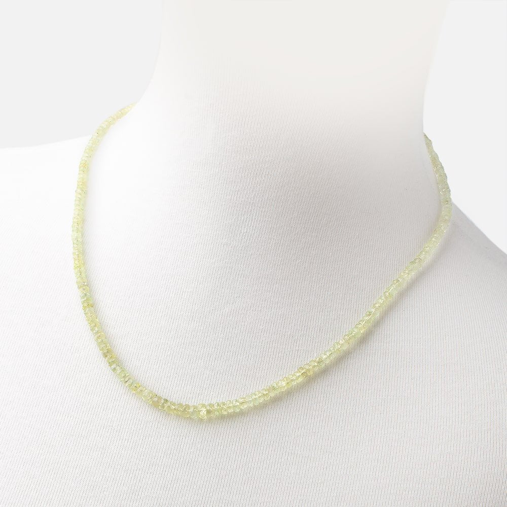Chrysoberyl Faceted Rondelle Necklace with a 14kt Gold Clasp AAA