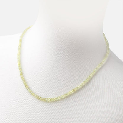 Chrysoberyl Faceted Rondelle Necklace with a 14kt Gold Clasp AAA