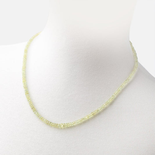 Chrysoberyl Faceted Rondelle Necklace with a 14kt Gold Clasp AAA