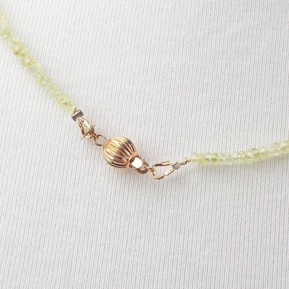 Chrysoberyl Faceted Rondelle Necklace with a 14kt Gold Clasp AAA