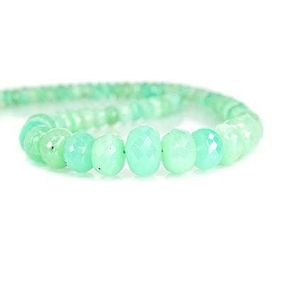 Chrysoprase Faceted Rondelle Beads, AAA Grade