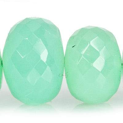 Chrysoprase Faceted Rondelle Beads, AAA Grade