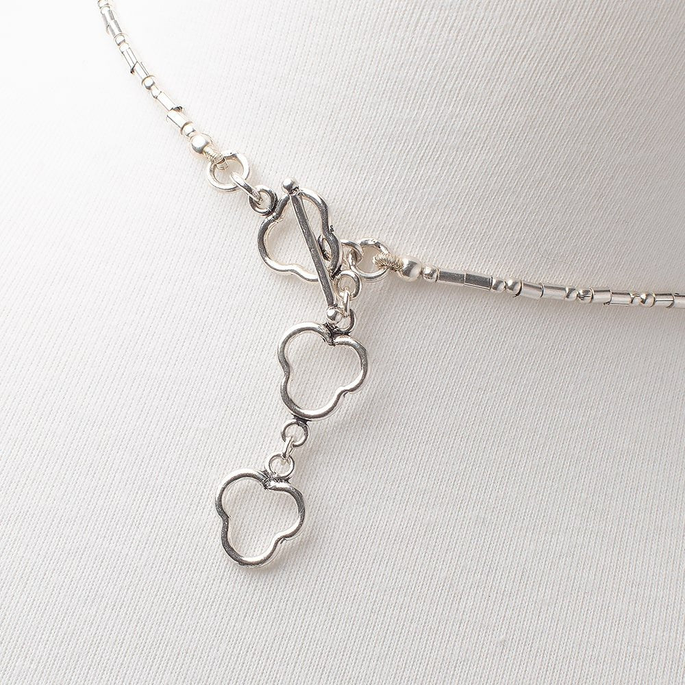 Citrine and Pink Amethyst Antiqued Silver Necklace and Earring Set