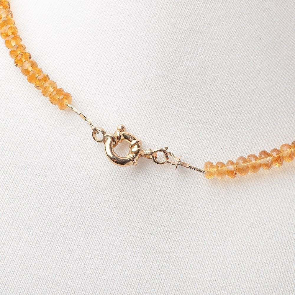 Citrine Faceted Rondelle Necklace with a 14kt Gold Clasp AAA