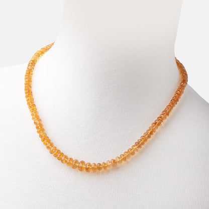 Citrine Faceted Rondelle Necklace with a 14kt Gold Clasp AAA
