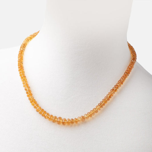 Citrine Faceted Rondelle Necklace with a 14kt Gold Clasp AAA